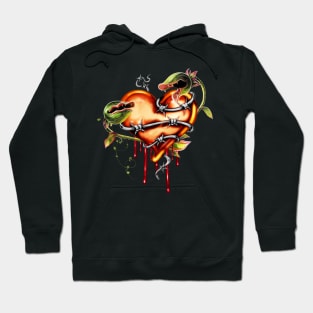 Heart with Barbed Wire and fantasy flowers Hoodie